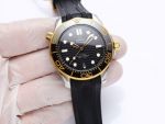KG Factory Copy Omega Seamaster Diver 300m 8800 Automatic Watch Black Dial Black Gold Ceramic Bezel